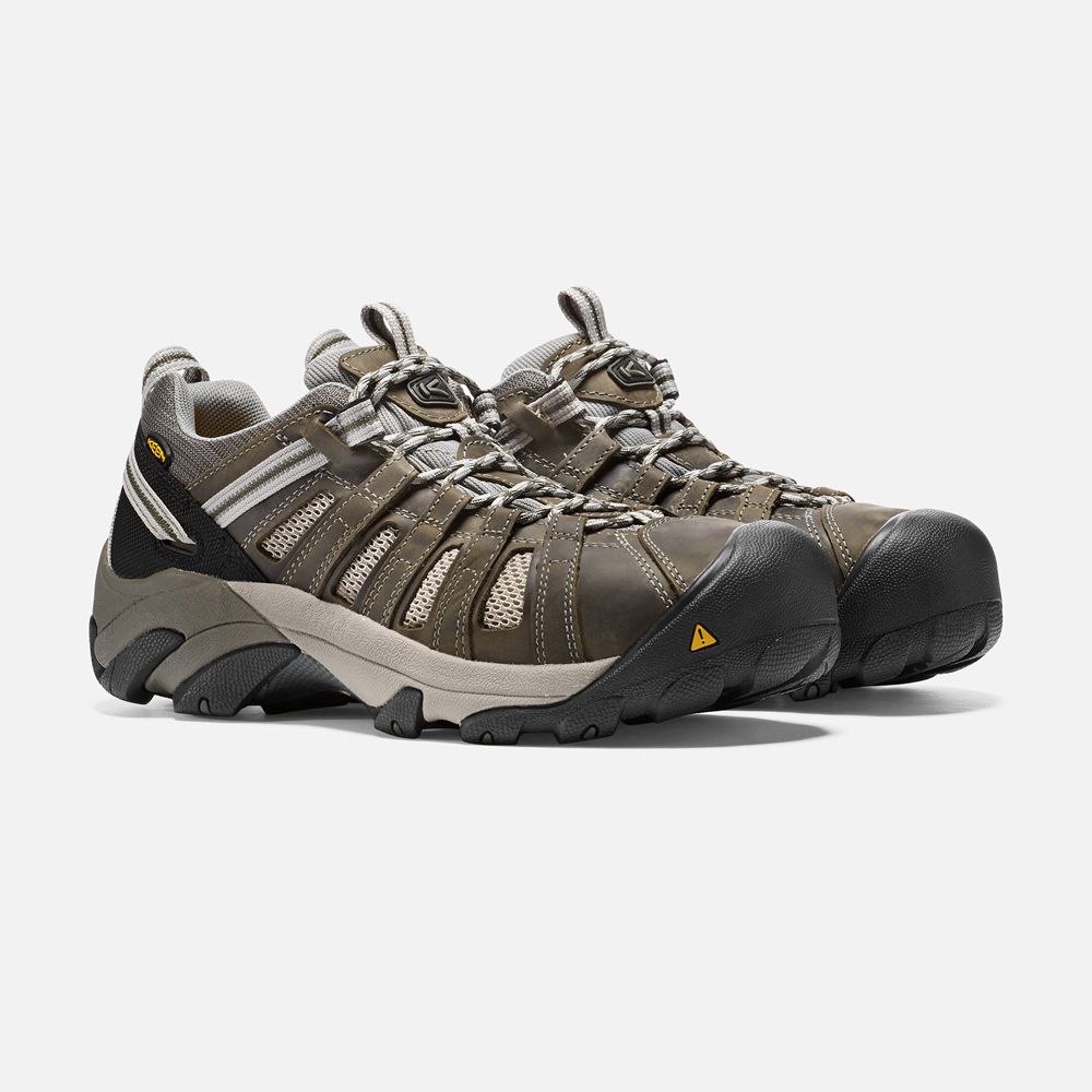 Keen Arbetsskor Herr Bruna/Svarta - Flint Låga (Steel Toe) - 627384JVO